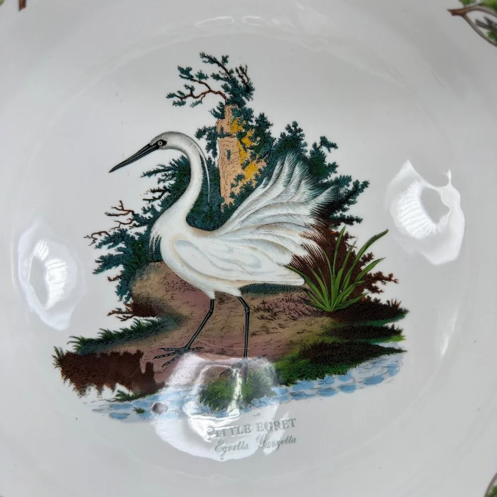 Portmeirion Birds of Britain Little Egret Large 11 inch Serving Mixing Bowl 1978